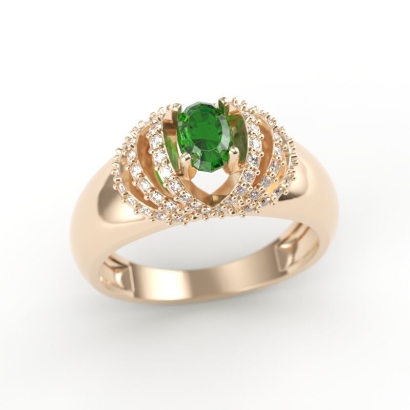 solitaire wedding engagement women ring with diamonds 3dm stl  3D print model_5
