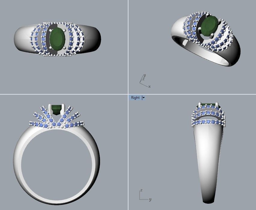 solitaire wedding engagement women ring with diamonds 3dm stl  3D print model_20