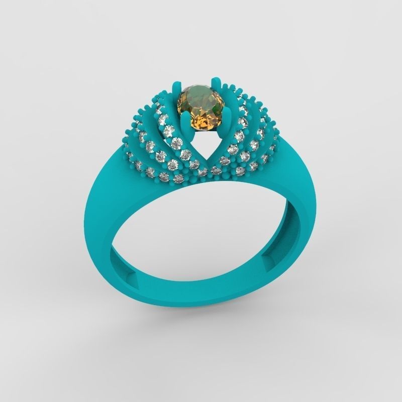 solitaire wedding engagement women ring with diamonds 3dm stl  3D print model_15
