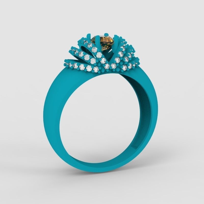 solitaire wedding engagement women ring with diamonds 3dm stl  3D print model_17