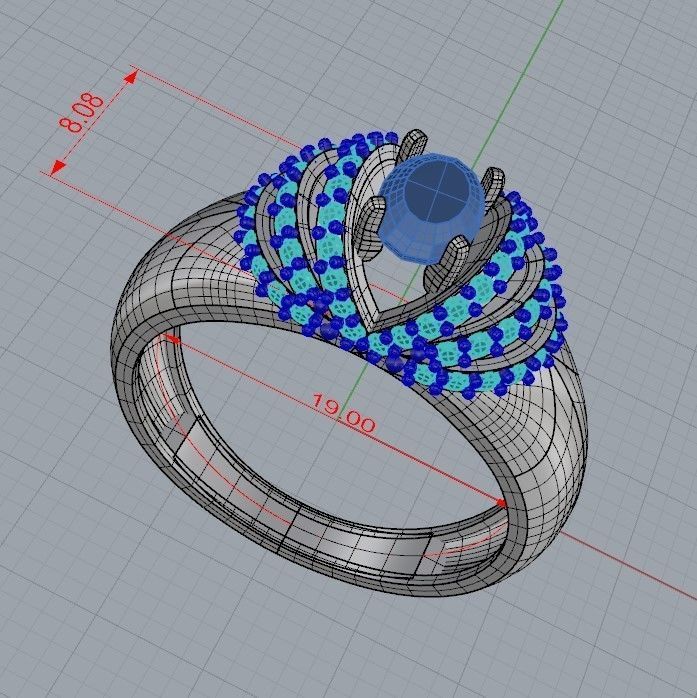 solitaire wedding engagement women ring with diamonds 3dm stl  3D print model_23