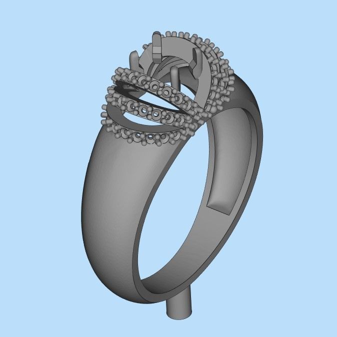 solitaire wedding engagement women ring with diamonds 3dm stl  3D print model_27