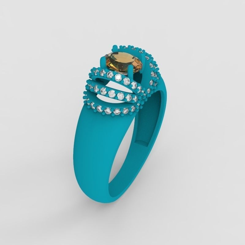 solitaire wedding engagement women ring with diamonds 3dm stl  3D print model_16