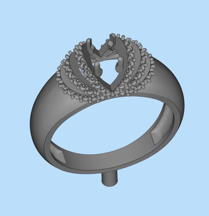 solitaire wedding engagement women ring with diamonds 3dm stl  3D print model_25