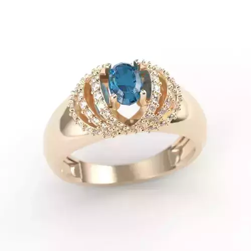 solitaire wedding engagement women ring with diamonds 3dm stl  3D print model