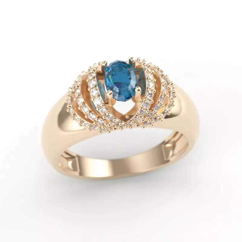 solitaire wedding engagement women ring with diamonds 3dm stl  3D print model_0