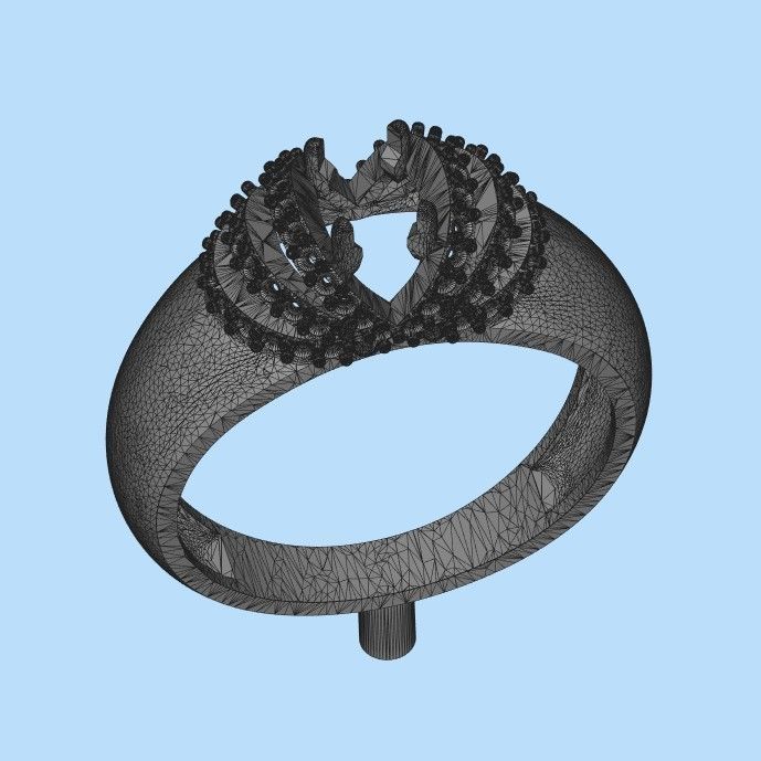 solitaire wedding engagement women ring with diamonds 3dm stl  3D print model_30