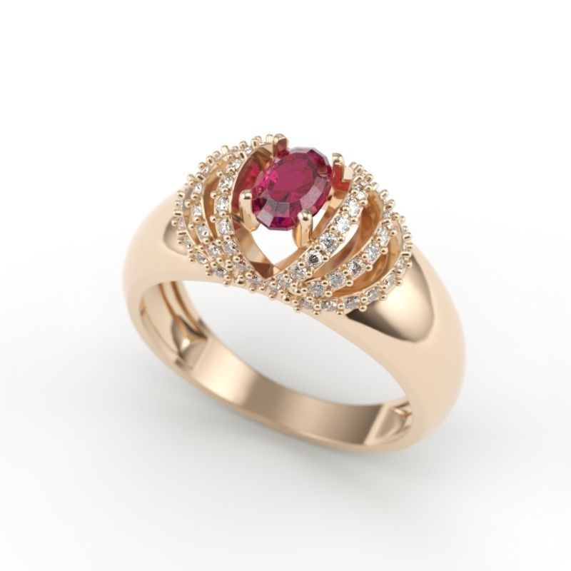 solitaire wedding engagement women ring with diamonds 3dm stl  3D print model_7