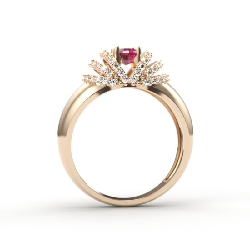 solitaire wedding engagement women ring with diamonds 3dm stl  3D print model_3