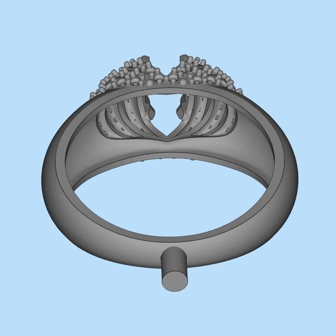 solitaire wedding engagement women ring with diamonds 3dm stl  3D print model_24