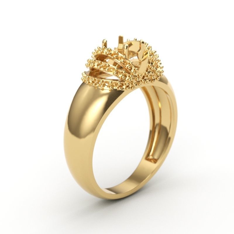 solitaire wedding engagement women ring with diamonds 3dm stl  3D print model_12