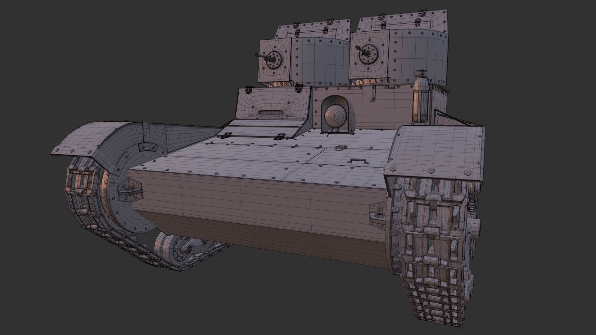 T-26 Two towers 3D model_19