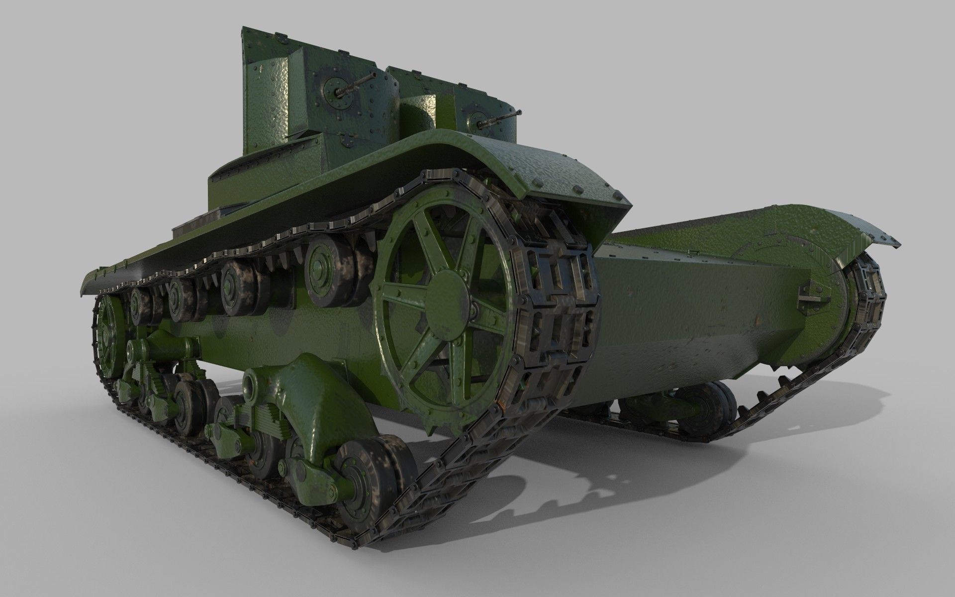 T-26 Two towers 3D model_2