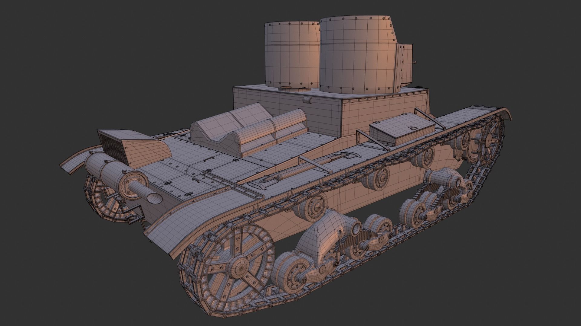 T-26 Two towers 3D model_21