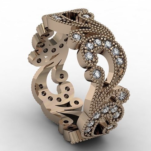 Luxury wedding band 3D print model