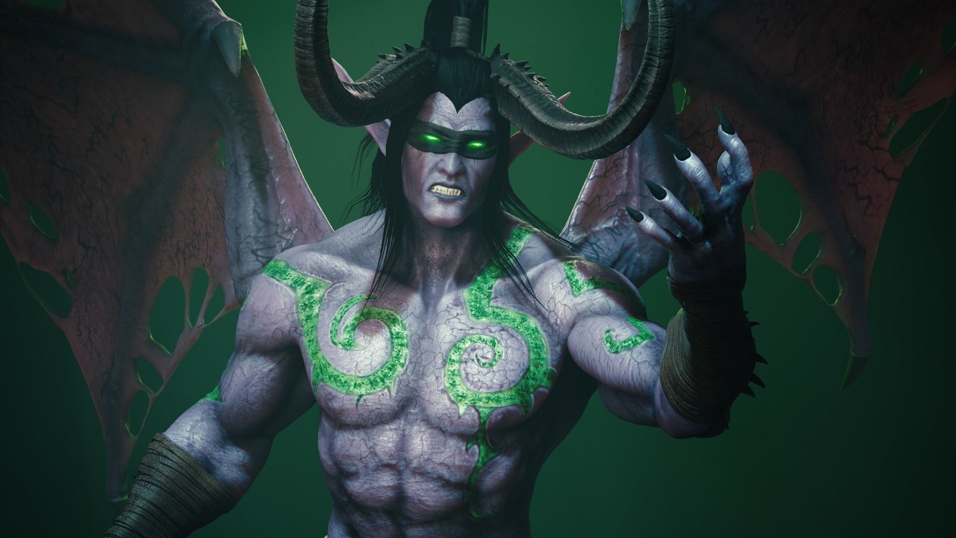 Illidan stormrage realistic Triple A quality Low-poly 3D model_7