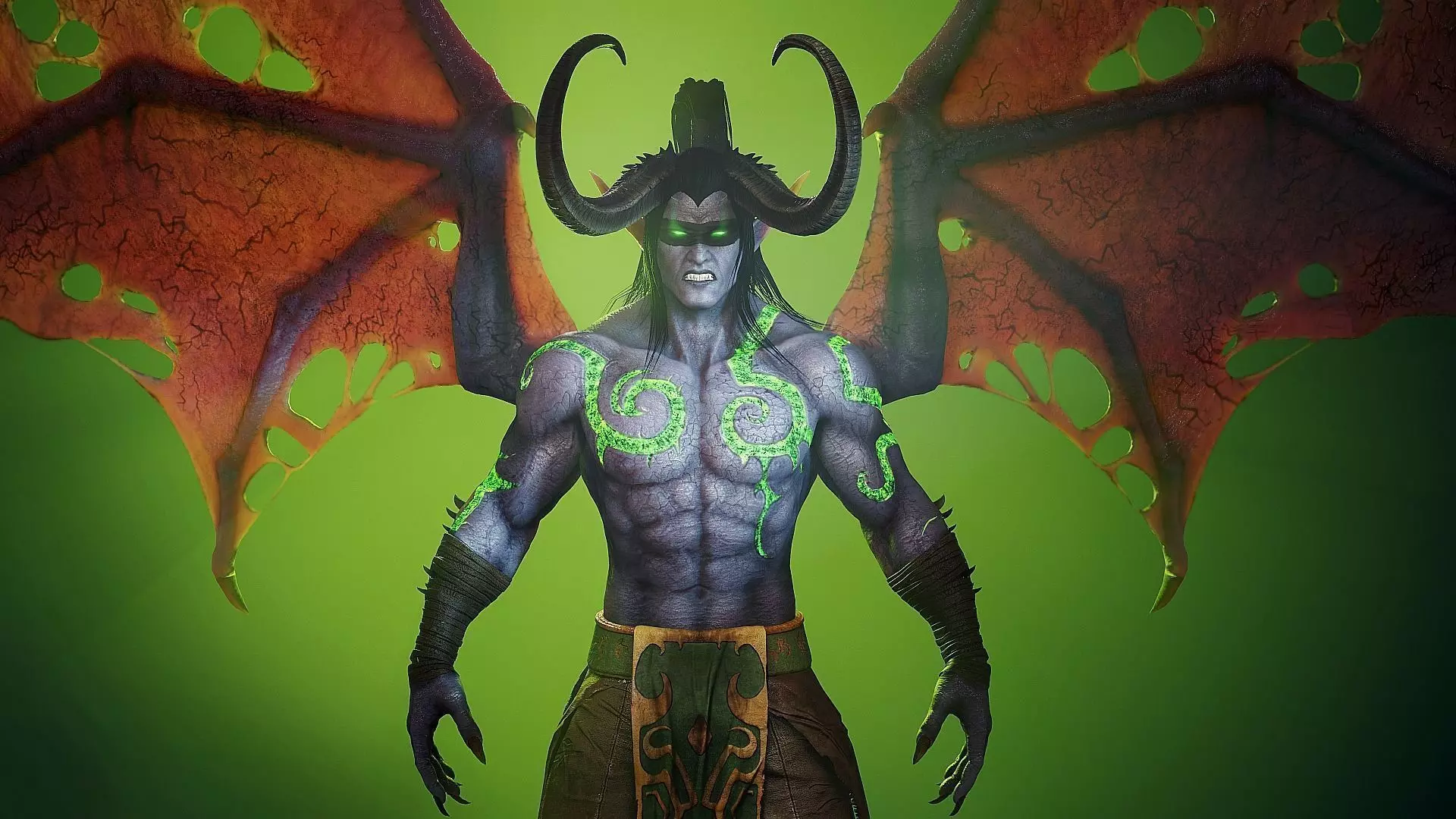 Illidan stormrage realistic Triple A quality Low-poly 3D model_0