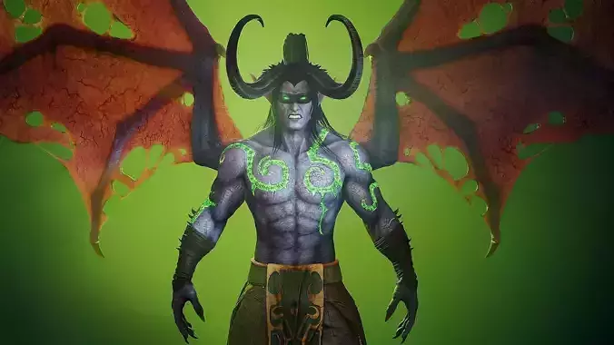 Illidan stormrage realistic Triple A quality Low-poly 3D model