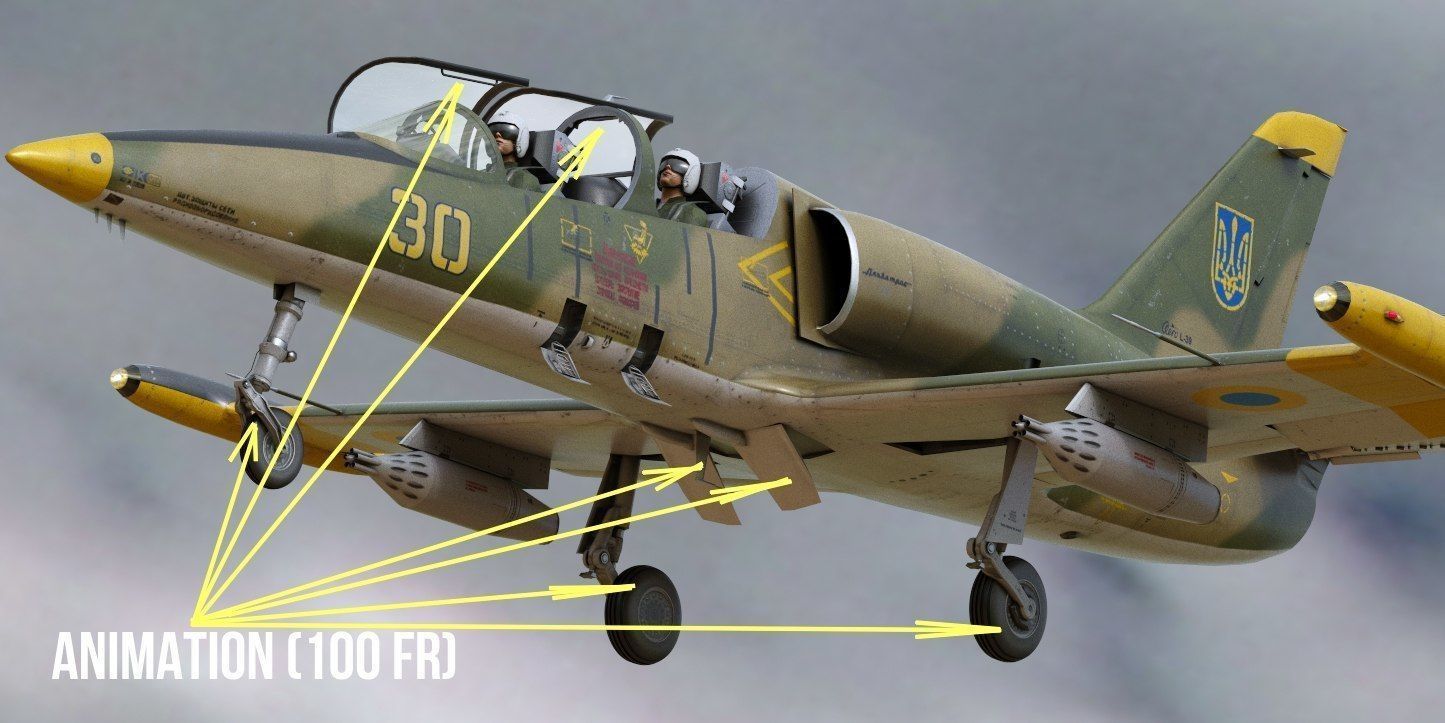 L39 Albatros Low-poly 3D model_3