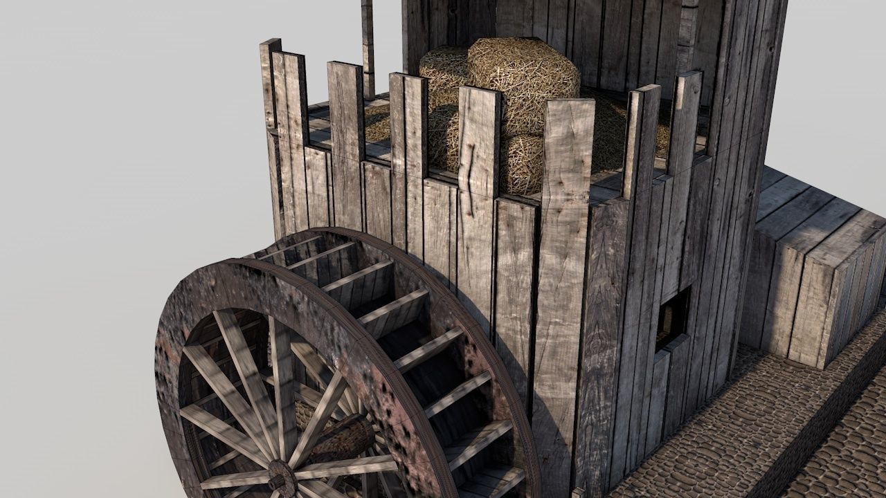 Old Mill House Low-poly 3D model_4