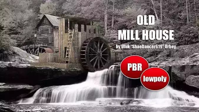 Old Mill House Low-poly 3D model