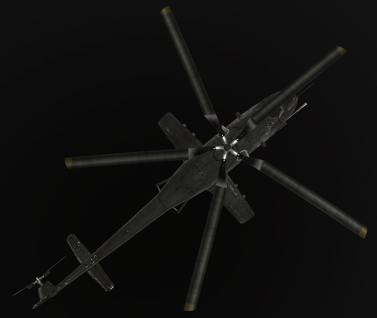 Mi-35 russian military helicopter - russian military helicopter Low-poly 3D model_6