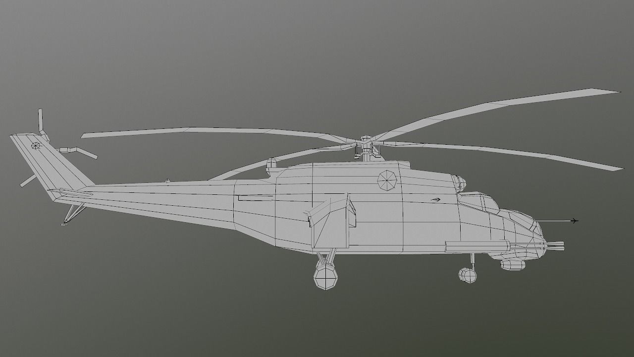 Mi-35 russian military helicopter - russian military helicopter Low-poly 3D model_8