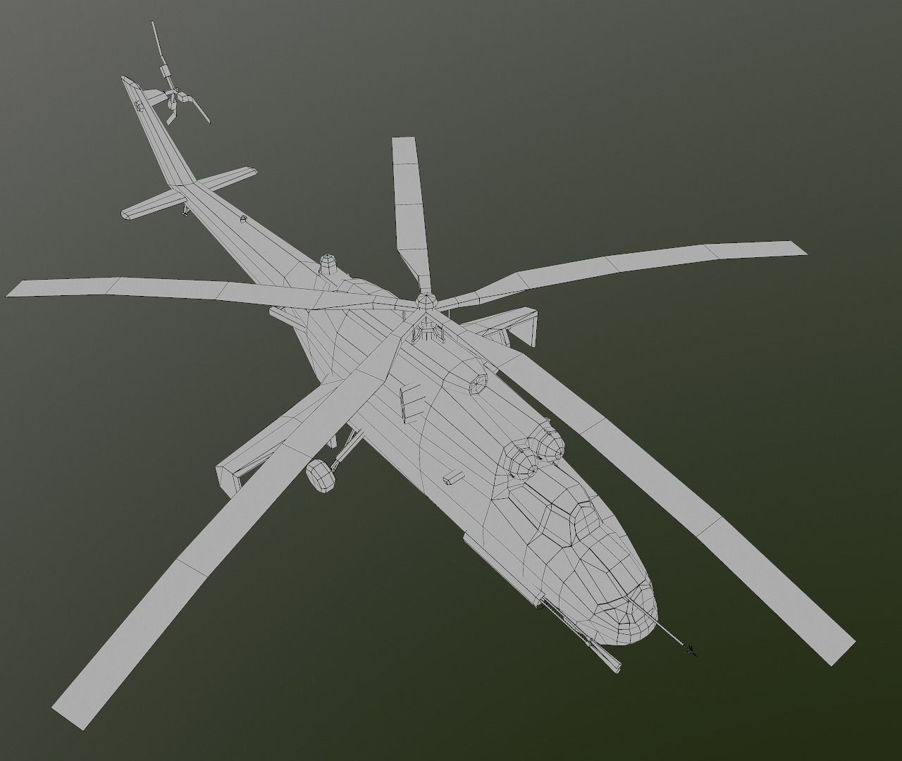 Mi-35 russian military helicopter - russian military helicopter Low-poly 3D model_7