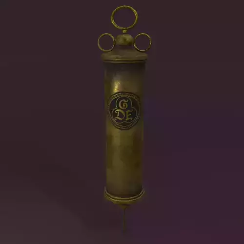 Vintage Medieval Medical Syringe  Free low-poly 3D model