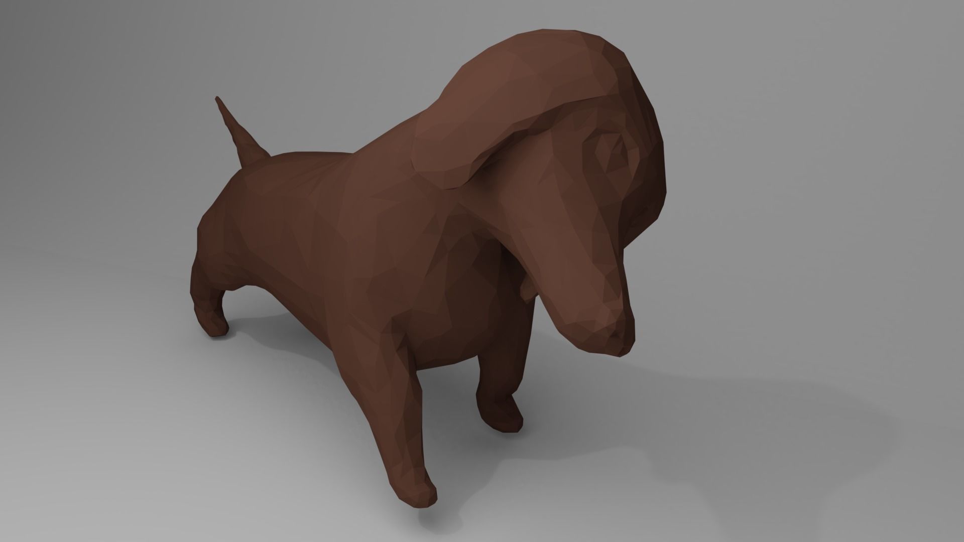 Dachshund Low-poly 3D model_4