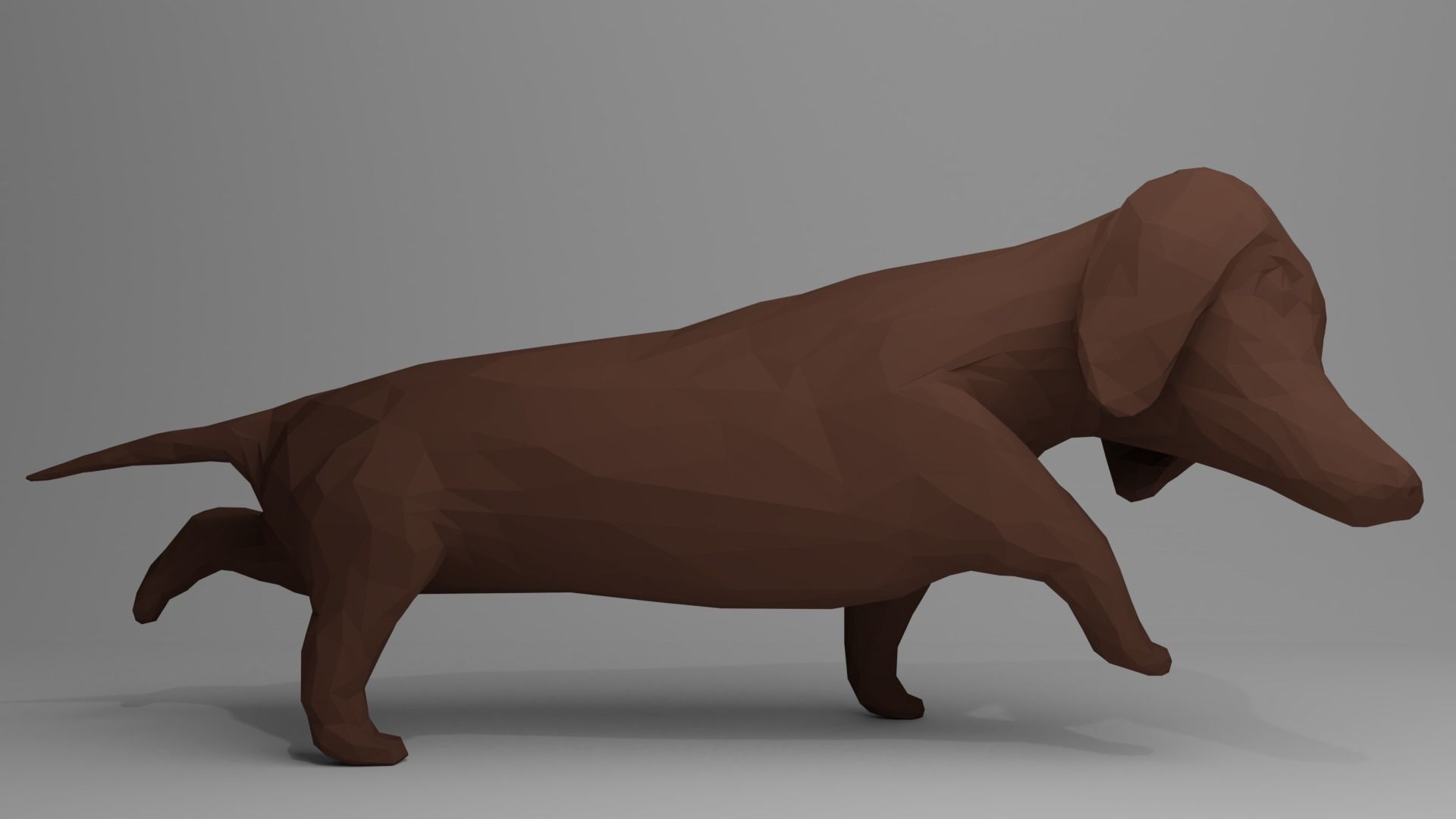 Dachshund Low-poly 3D model_2