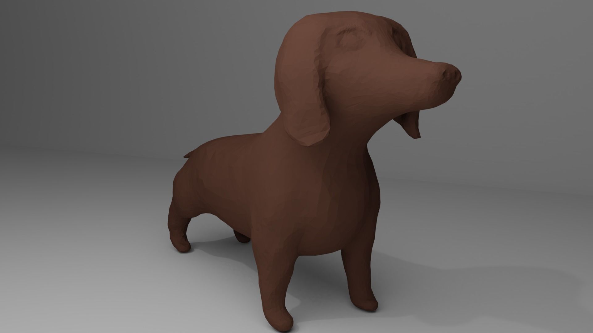 Dachshund Low-poly 3D model_1