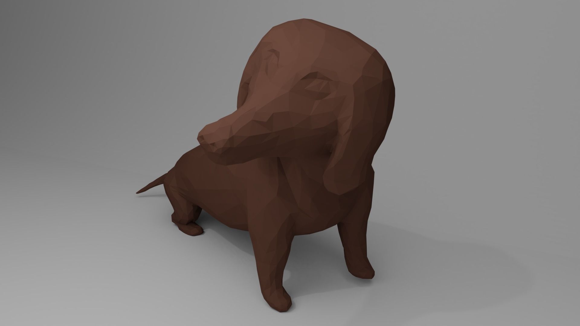 Dachshund Low-poly 3D model_3