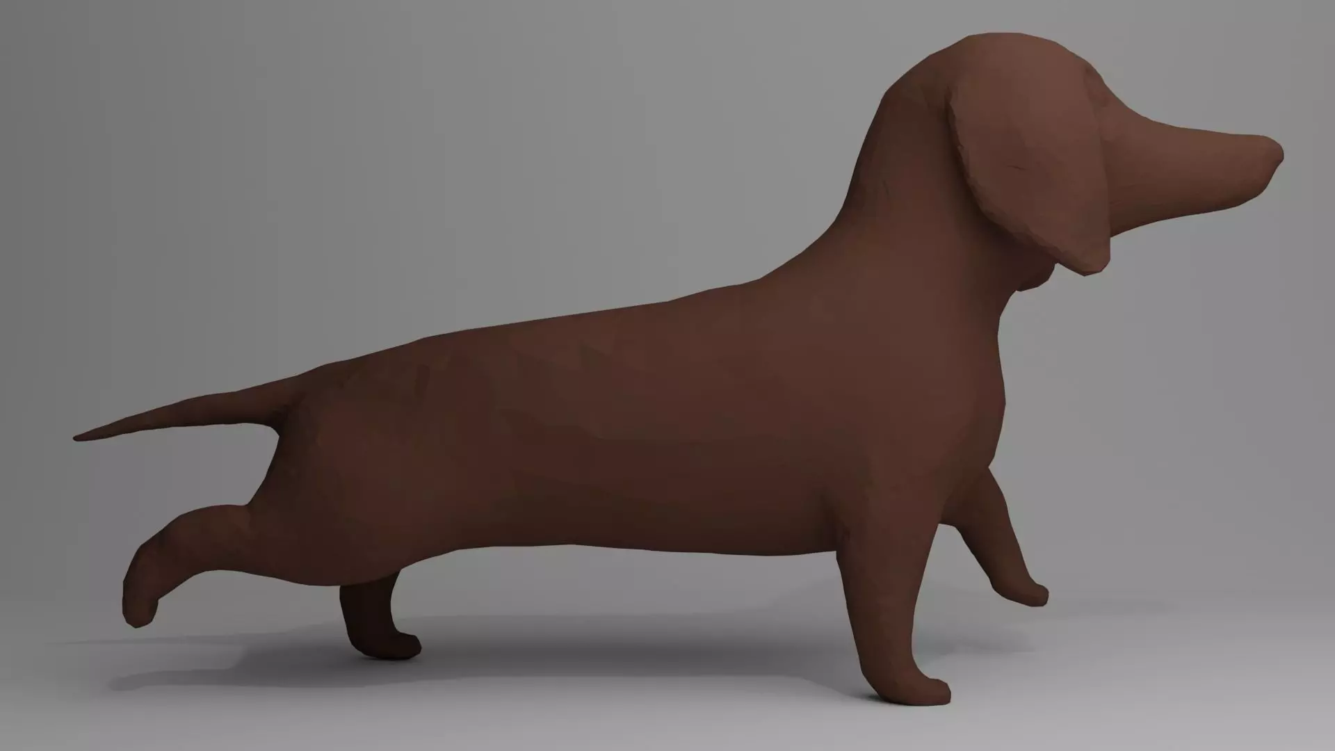 Dachshund Low-poly 3D model_0