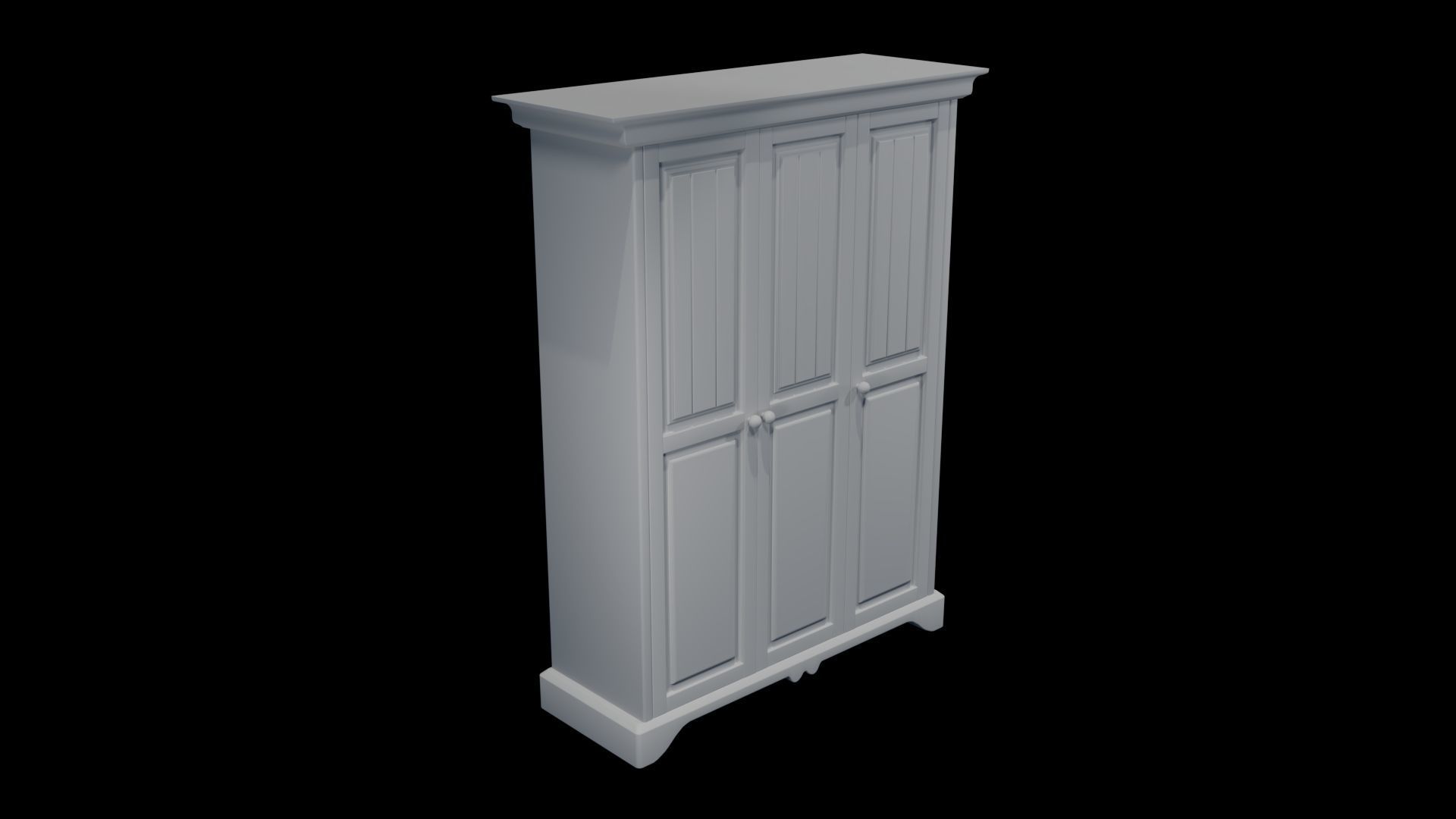 wardrobe wood 3D model_11