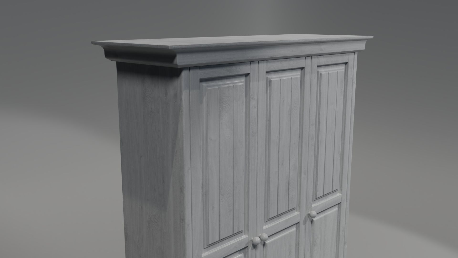 wardrobe wood 3D model_2