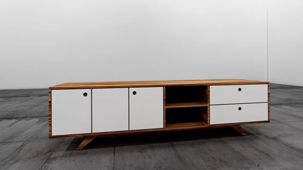 mueble de madera Low-poly 3D model