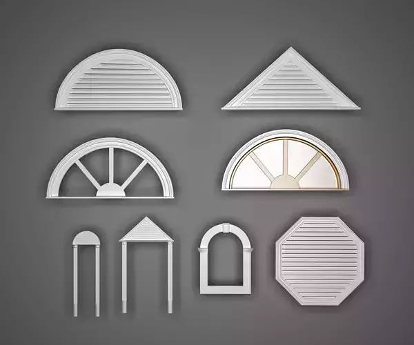 European door cover window frame 3D model