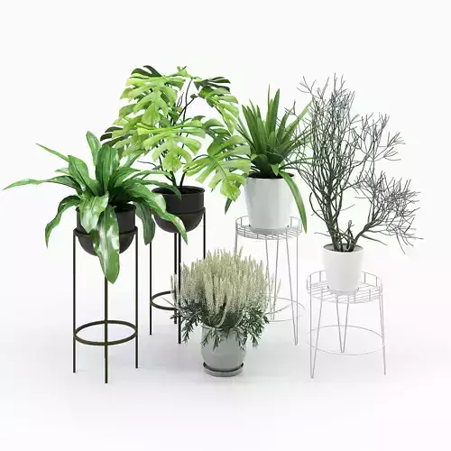 Scroll Small White Metal Plant Stand