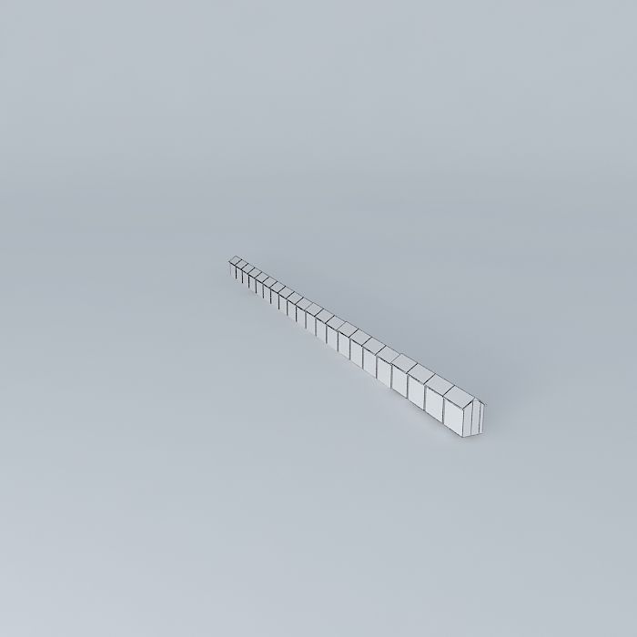 Berck Plage Beach Cabins  Free 3D model_4