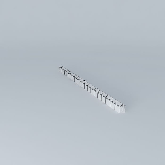 Berck Plage Beach Cabins  Free 3D model_3