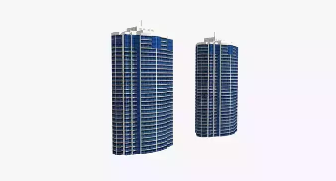 Stradbroke Tower and Macleay Tower Low-poly 3D model