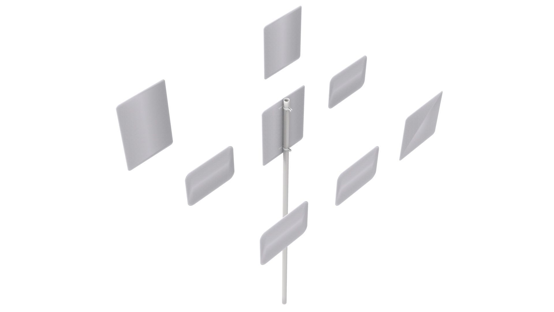 Road Sign US R8 Series Parking And Emergency Restrictions 3D model_14