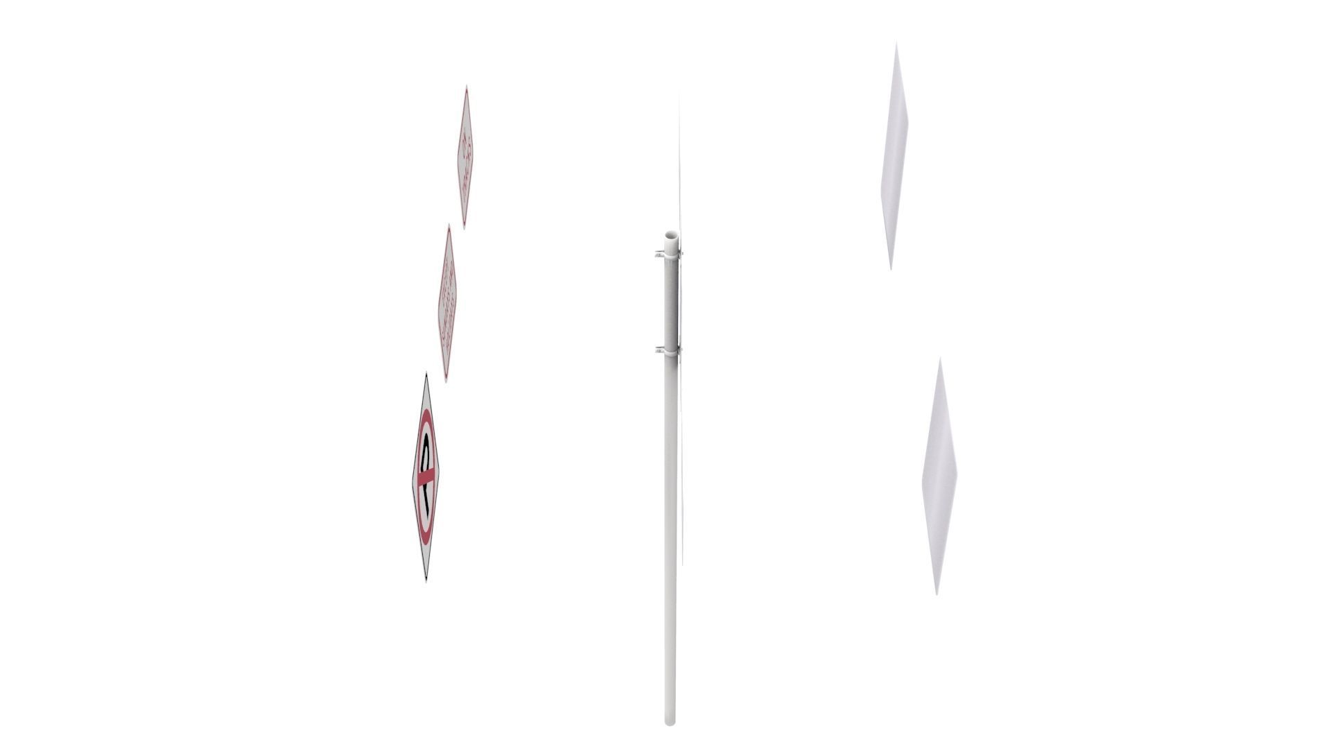 Road Sign US R8 Series Parking And Emergency Restrictions 3D model_30