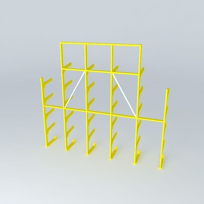 Cantilever shelving rack Free 3D model_1