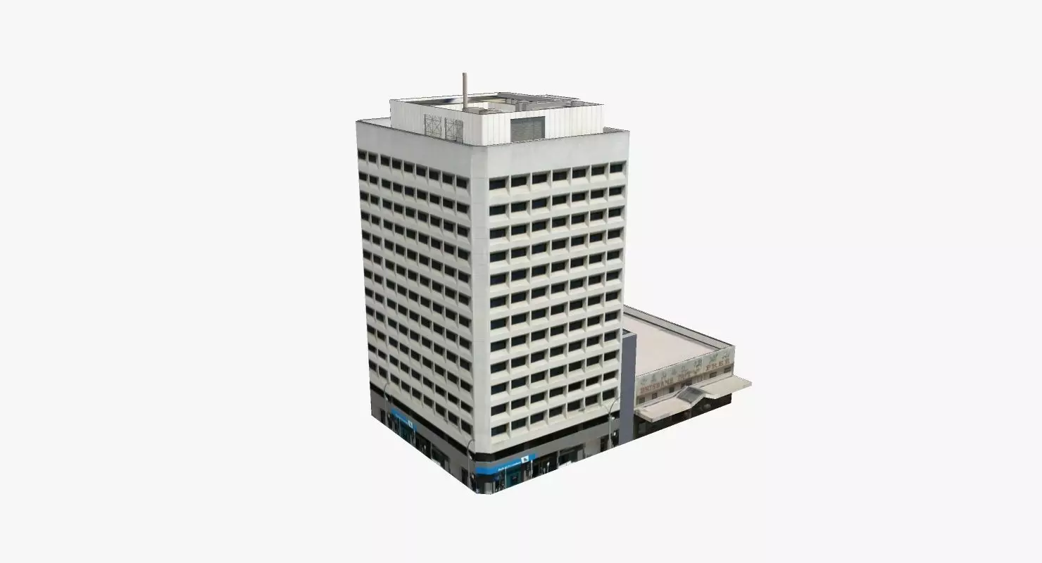 T Center tall building Low-poly 3D model_0