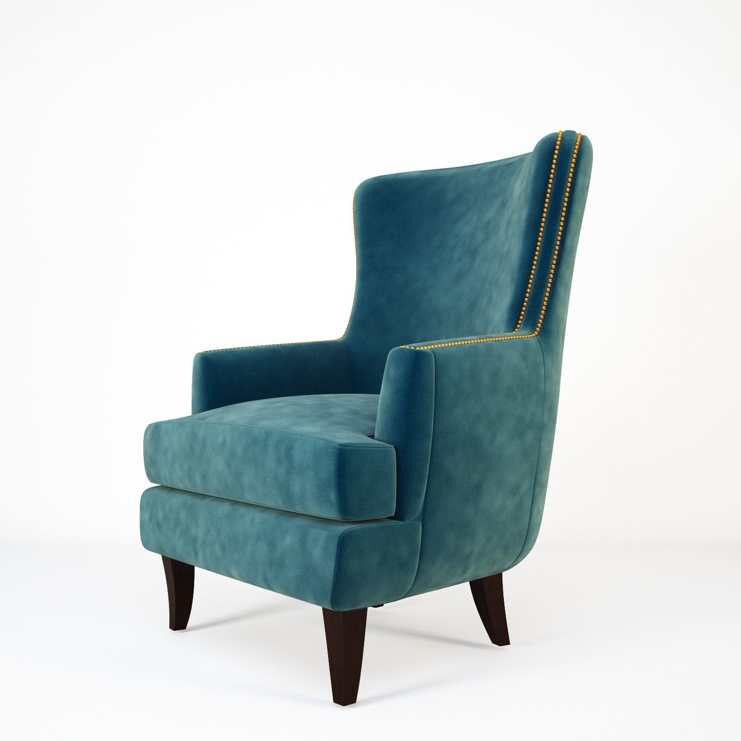Classic chair Low-poly 3D model_3