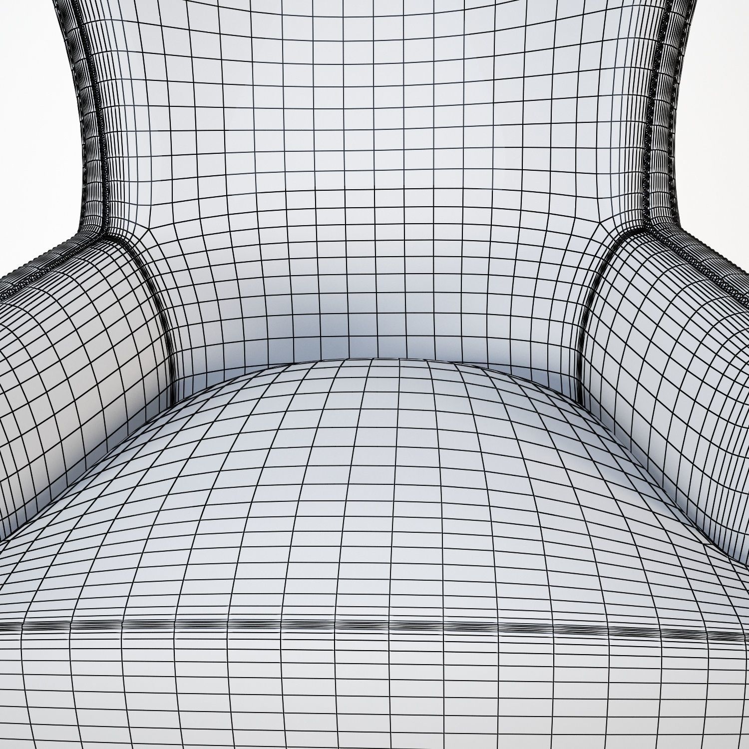 Classic chair Low-poly 3D model_9