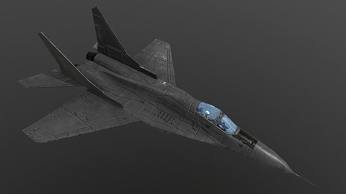 MiG-29 fighter jet flying in sky Low-poly 3D model