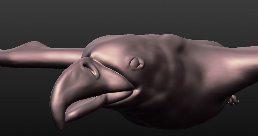 eagle sculpted 3D model_4